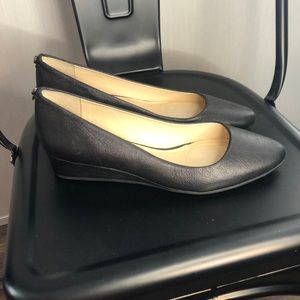 Alex Marie wedge with button detail